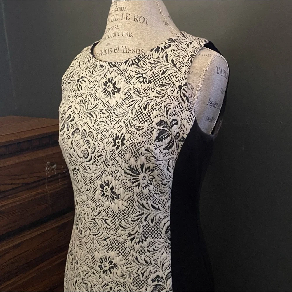 Emma & Michelle sleeveless black sheath dress with lace detail - Picture 2 of 8
